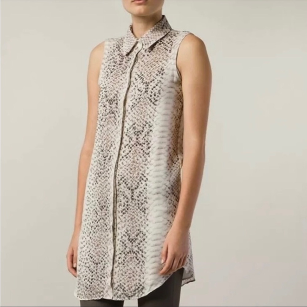 Haute Hippie Snake print sleeveless tunic, 100% SILK